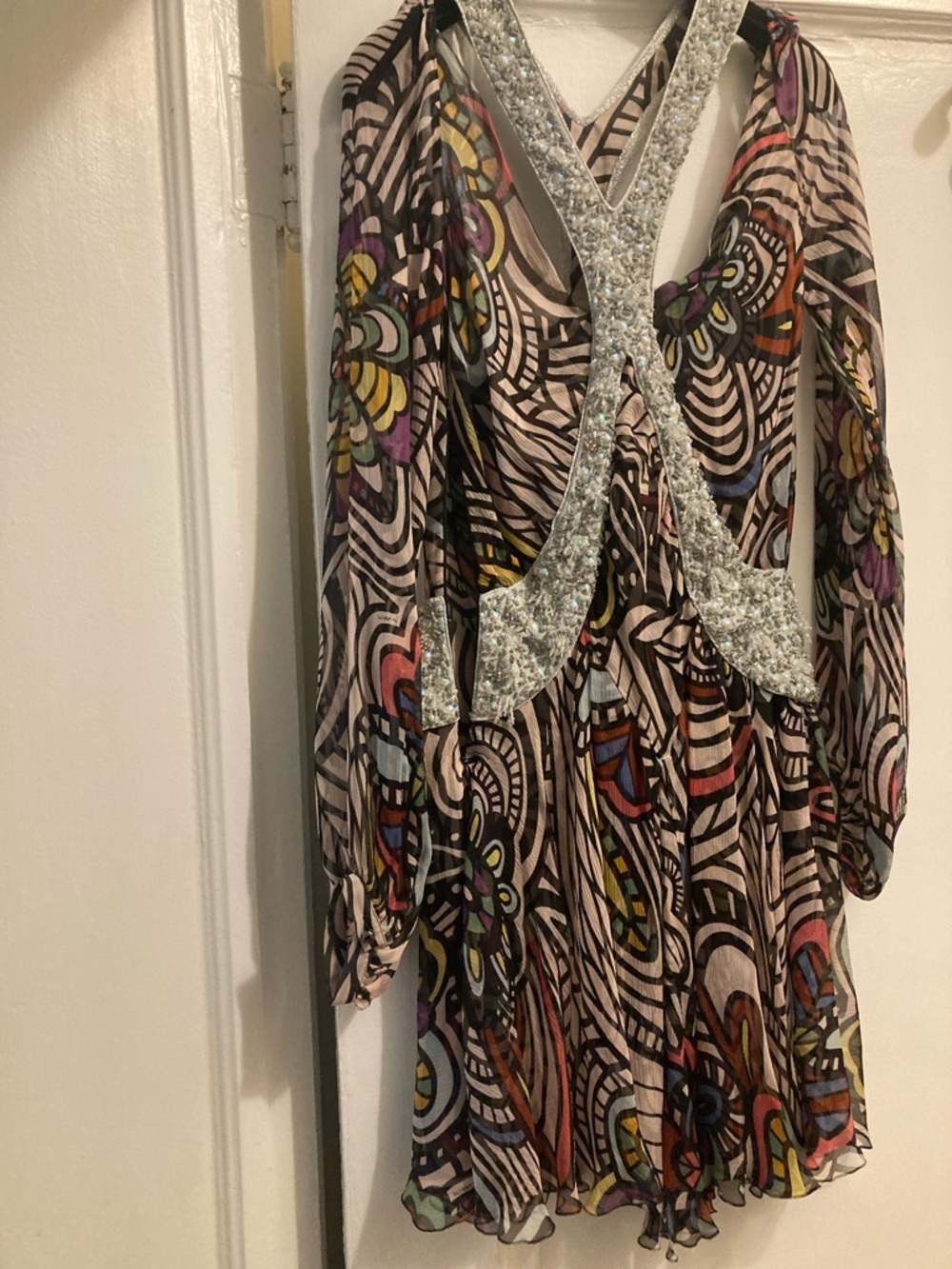 Outrageous 1990s Missoni silk and beaded dress  rare with original tags